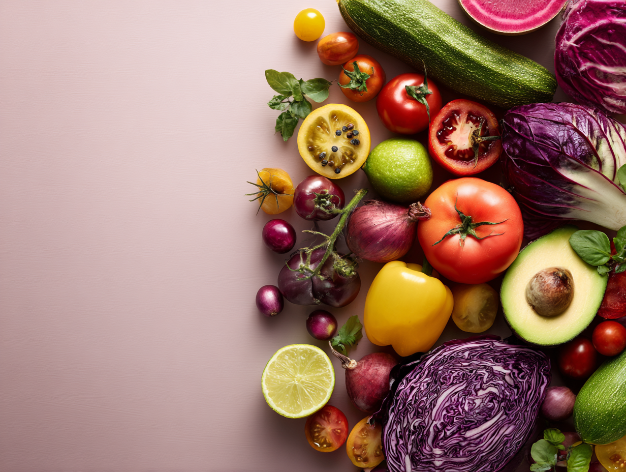 Barevné zdravé jídlo připravené s láskou